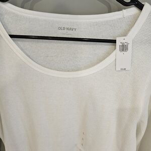 Women's large white old navy long sleeve shirt brand new with tags